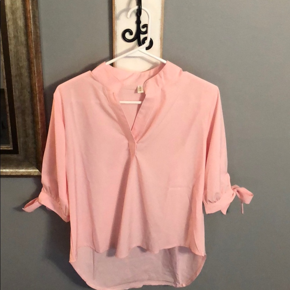 Pink high-low top